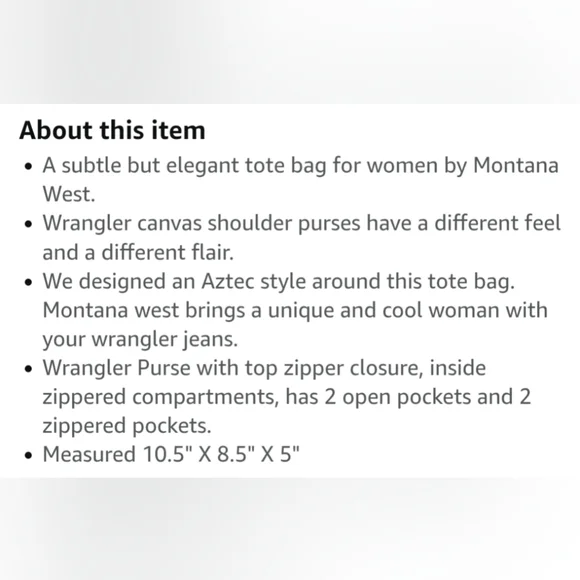 Montawest Wrangler Women's Tote Multicolor Patterned Bag - Picture 7 of 8